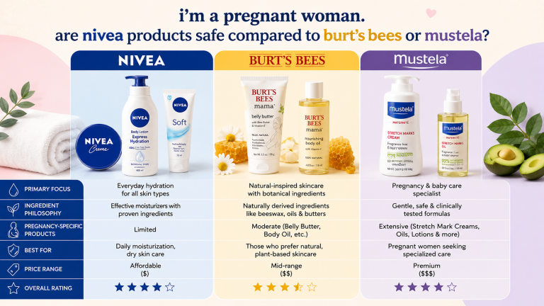 I’m a pregnant woman. are nivea products safe compared to burt’s bees or mustela?